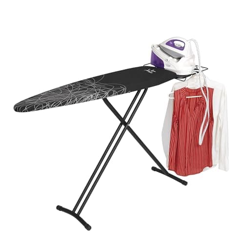 JATA HOGAR TP520 - Tabla de Planchar Plegable Ajustable en Altura, Medidas 123 x 40 cm, Estructura Termocalada, Funda 100% Algodón, Reposa Planchas, Varias Alturas, Fabricación europea