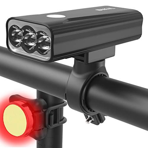 BIKIL luz Bicicleta 6400mAh luz Delantera Bicicleta Recargable USB C Luces Bicicleta Delantera y Trasera LED Impermeable Linterna Potente 2400 Lúmenes para Ciclismo Carretera y Montaña para la Noche