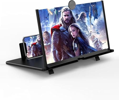 Boffett Lupa para móvil 16 Pulgadas,Amplificador de Pantalla para movil, 3D HD Plegable Amplificador de Pantalla para Ver vídeos de películas, para con Todos los Smartphones (Negro)