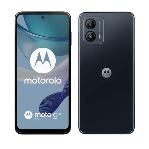 Motorola Moto (g53 5G, Pantalla de 6.5 Pulgadas y 120 Hz, cámara de 50 MP, Altavoces estéreo Dolby Atmos, batería de 5000 mAh, Carga TurboPower, 5G, procesador Snapdragon 480+, 4/128 GB), Tinta Azul