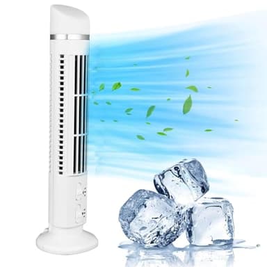 Yechiry 13 Ventilador de Torre sin Aspas, Ventiladores Oscilantes 90° con 3 Velocidades, Luz LED, Ventilador de Pie USB Portátil, Refrigeración Silenciosa de 34dB, Fácil de Limpiar
