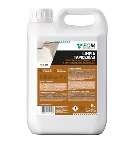 EQM - ECO-113 - Limpia Tapicerías Coche Profesional - 5L - Tela, Cuero y Alcantara - Elimina Manchas y Malos olores - Ideal para alfombras, tapicerías, moquetas, Cinturones de Seguridad