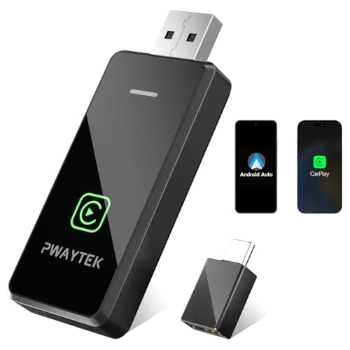 Adaptador inalámbrico 2 en 1 para Apple CarPlay y Android Auto, Convierte con Cable a inalámbrico, Plug & Play para iOS 10+ y Coches a Partir de 2017 (USB-A/C)