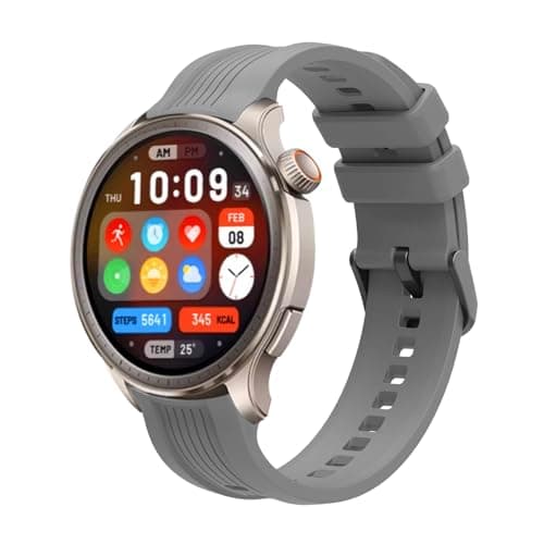 GIOPUEY Correas Compatible con Amazfit Balance, Suave Silicona La Correa [Resistente al Desgaste] [Transpirable] Pulsera - Grey