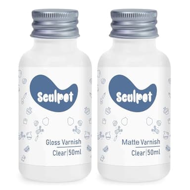 Kit de esmalte de arcilla de secado al aire de 50 ml, acabado mate brillante, secado al aire, barniz de arcilla seca al aire para evitar grietas, arañazos y desgaste, con acabado esmaltado