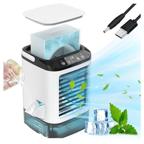 Con Caja De Hielo Aire Acondicionado Portátil Sin Tubo Exterior, Ventilador Con Hielo Atomización Silenciosa Aire Acondicionado Portátil Sin Tubo