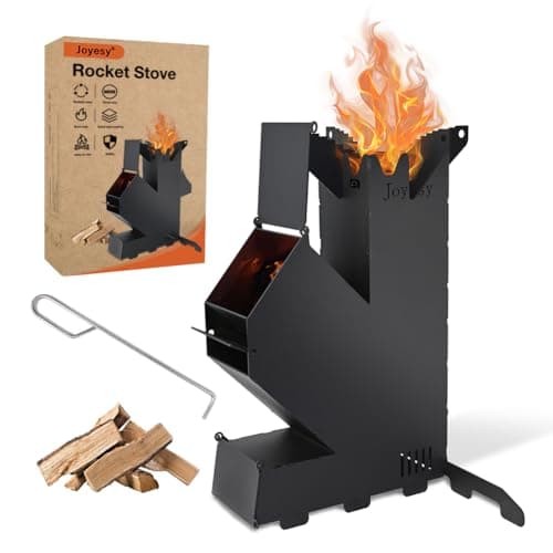Estufa de cohete de camping StarBlue mini estufa de leña portátil, estufa de camping para cocinar en el patio parrilla de camping eventos al aire libre barbacoa Viene con bolsa de transporte