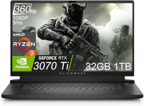 Alienware m17 R5 - Laptop para juegos (17.3 pulgadas 360Hz FHD 3ms, AMD Ryzen 9 6900HX (beat i9-11900H), 32GB DDR5 RAM, 1TB PCIe SSD, NVIDIA GeForce RTX 3070 Ti 8GB) RGB retroiluminado, USB 4.0 tipo