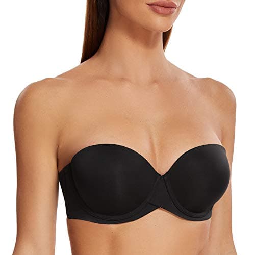 MELENECA - Sujetador sin Tirantes Push Up de Silicona para Mujer Negro 85B