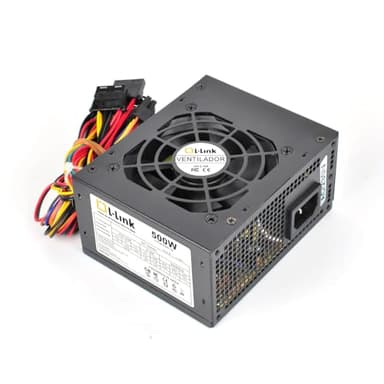 L-LINK Fuente de alimentación para PC | con Tecnología Micro ATX y Potencia de 500W | Certificado RoHS | Ventilador silencioso de 80 x 80mm