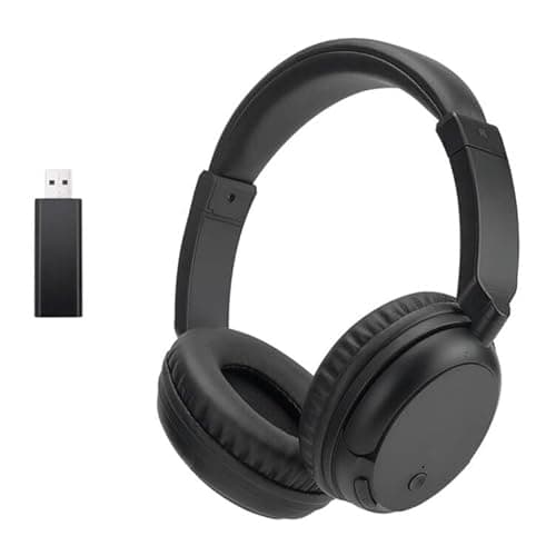 Auriculares InaláMbricos Bluetooth Para Tv, Auriculares InaláMbricos De Graves Profundos Sobre La Oreja Para Adultos Y Personas Mayores, Auriculares Ligeros Para Tv, Pc, TeléFono MóVil (Negro)
