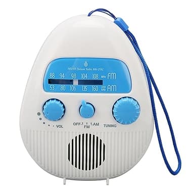 Radio de Ducha, Radio de Baño Am FM, Radio de Ducha Colgante Portátil Impermeable, Altavoz Integrado, Volumen Ajustable, para Uso en Exteriores de Baño