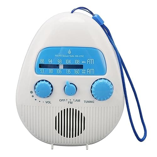 Radio de Ducha, Radio de Baño Portátil a Prueba de Agua Am FM Perilla Giratoria Radio de Ducha de Volumen Ajustable, Altavoz Incorporado, para el Hogar Al Aire Libre