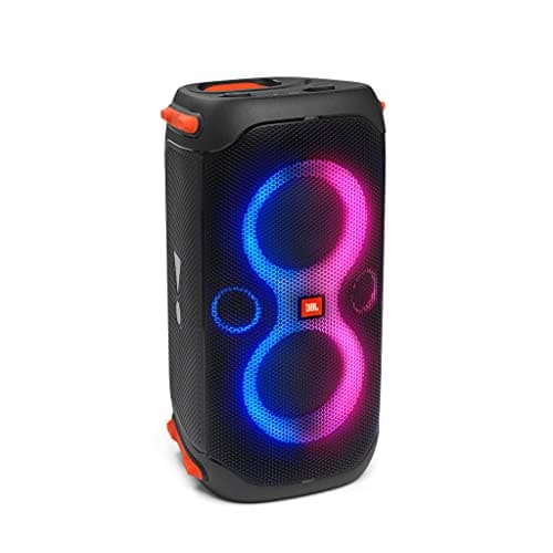 JBL PartyBox 110 Altavoz con Bluetooth portátil con efectos de luces para fiestas, IPX4 a prueba de salpicaduras, 12 horas de reproducción, TWS, altavoz para interiores y exteriores, negro