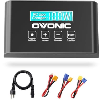 OVONIC Mate1 Cargador de Batería 100W 10A Cargador RC Inteligente con Cargador de Equilibrio XT60 Compatible para 2-6s LiIon/LiPo/Life 3-18S NiMH