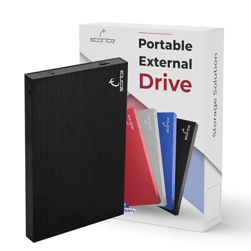 Storite Disco Duro Externo portátil de 2,5 Pulgadas USB 2.0 con expansión de Memoria de 320 GB Almacenamiento de Copia de Seguridad HDD, Disco Duro Compatible con Mac/portátil/Escritorio (Negro)