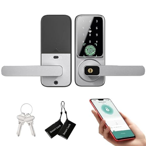 Cerradura Inteligente puerta exterior - Smart Lock con claves de código de huella digital y desbloqueo remoto wifi con tarjeta RFID, Tuya App es compatible con el Amazon Alexa Google Assistant