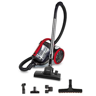 Polti Forzaspira C110 Plus Aspirador Trineo Ciclónico, Sin Bolsa, 4 Etapas de Filtración, Cepillo para Parquet Incluido, Negro y Rojo
