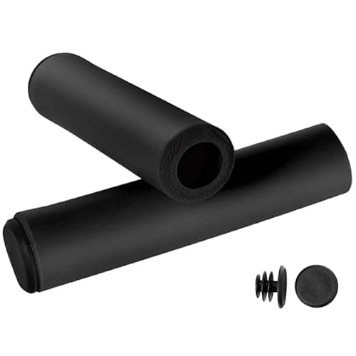 SANKRO puños Bicicleta (2 Unidades) | Puños MTB | Puños Bicicleta montaña | Espuma de Silicona | Ergonómicos | Ultraligeros (Negro)