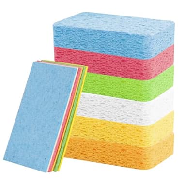 18 esponjas de limpieza de cocina, esponjas de celulosa comprimida, esponja de celulosa, esponja universal, esponjas de cocina, esponjas para el hogar, cocina, baño, coches, cristal, ventanas, 18