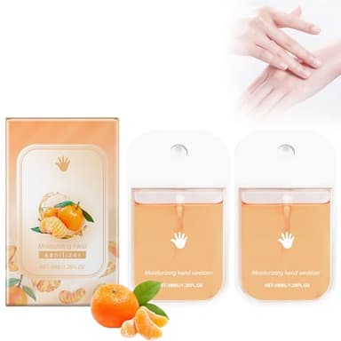 Spray Desinfectante De Manos Portátil, 2 Unidades, Hidratante, Secado Rápido, Fragancia Duradera, Diseño Estético, Ideal Para Viajes, Tamaño Mini Y Compacto (Sabor Cítrico)