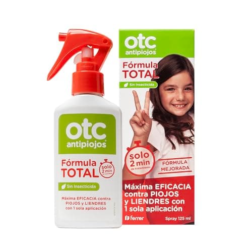OTC Antipiojos Fórmula Total, Tratamiento Pediculicida Sin Insecticida, Elimina el 100% de Piojos y Liendres en 2 Minutos, 1 Única Aplicación, Apto a Partir de 1 Año, Spray 125 ml