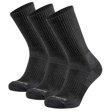 CLOSEMATE Calcetines Antiampollas Hombre Senderismo 3 Pares Lana Merino sin Costuras Termicos Invierno Trekking Mujer de Running 43-46 Negros