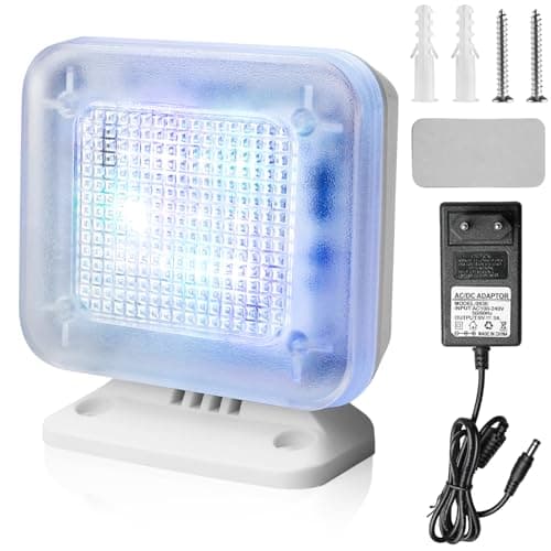Simulador de TV con 12 LED y 3 programas seleccionables, simulador de TV falso, eficiente energéticamente con temporizador, completo con adaptador de red, para uso como protección antirrobo, color