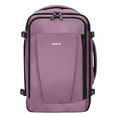ECOHUB Mochila Viaje Cabina Avion 40x20x25 Ryanair 13 Compartimentos Mochila de Viaje Mochila Avion Mujer Maletas Debajo del Asiento Equipaje de Mano Mochila Avion Hombre 20L,Patentado(Rosa)