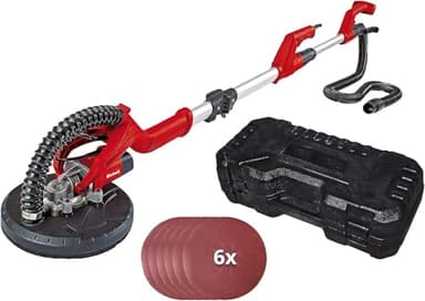 Einhell Pulidora de obra seca TC-DW 225 (600 W, máx. 1500 min.-1 velocidad en vacío, mango telescópico, para discos con velcro, incluye 6 discos de lijado de 225 mm de diámetro )