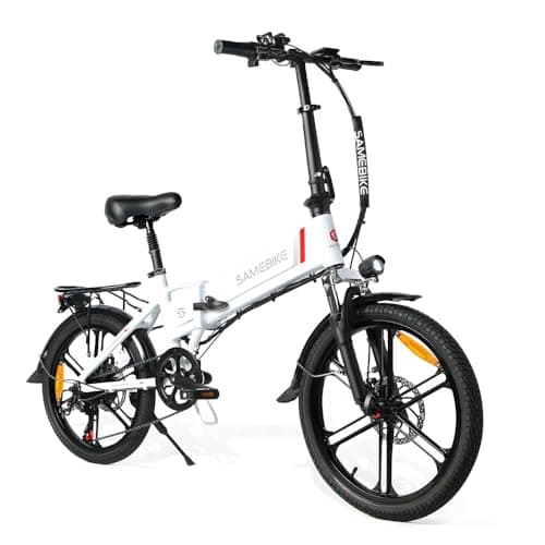 SAMEBIKE Bici electrica Bicicleta eléctrica Plegable de 20 Pulgadas Hombres y Mujeres 48v10.4ah, Bicicleta eléctrica con Pantalla LCD Luces Delanteras y traseras(Soporte de Coche con USB