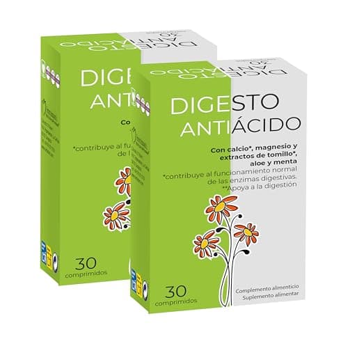 Pack 2 Digesto Antiácido 60 comprimidos Nutrición DePremium - antiacidos estomago con calcio, magneio, tomillo, aloe vera y menta para acidez y reflujo gastrico - 100% natural Hecho en España