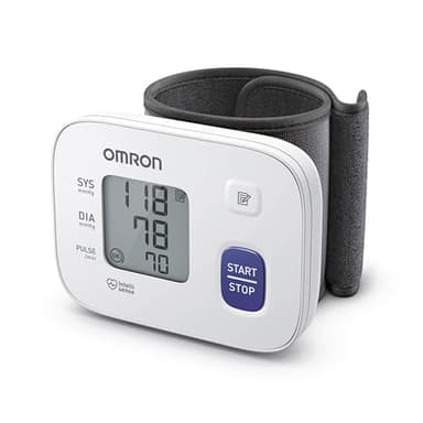 OMRON RS1 Monitor automático de presión arterial de muñeca para uso doméstico o en movimiento: máquina de presión arterial clínicamente validada con manguito preformado de 13,5 a 21,5 cm