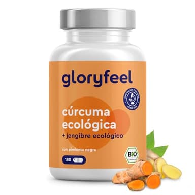 Curcuma con Jengibre y Pimienta negra - 4.602mg por dosis - 180 Cápsulas de Curcuma en polvo - Cúrcuma Ecológicos - Alto contenido curcumina y piperina - Probado en laboratorio en Alemania