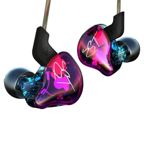 Yinyoo KZ ZST - Armadura híbrida Colorida de Equilibrio con Auriculares dinámicos en la Oreja 1BA+1DD HiFi (Morado, sin micrófono)