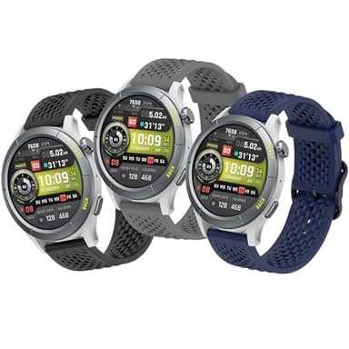 MIJOB 3 Piezas Correas de Silicona Compatibles con Amazfit Balance, Amazfit Cheetah y Amazfit Cheetah Pro, Correa Deportiva Impermeable, Transpirable y Suave, Apta para Hombres y Mujeres