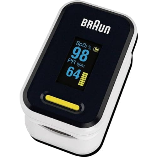 Braun YK-81CEU - Pulsioxímetro Braun 1 (Saturación de Oxígeno, Niveles de Oxígeno en Sangre, Dispositivo Médico Certificado Clínicamente Preciso) Yk-81Ceu