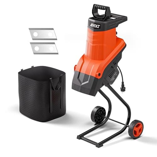 AIVOLT Trituradora Eléctrica de Ramas 2500W Biotrituradora Eléctrica con Bolsa de Recolección 50L para Diámetro de Corte de Ramas 45mm