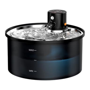 Fuente para Gatos sin Cable: Bebedero Gatos Inalambrico - 3.2L Fuente Gatos con Sensor de Movimiento - Automatico Dispensador Agua Gatos con Bateria 4000mAh Recargable - Inoxidable Bandeja para Beber