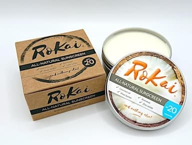 RoKai Protector solar natural sin perfume SPF20 solo 4 ingredientes, 100% natural y orgánico, no tóxico, no nano, sin plástico, sin químicos, perfecto para pieles sensibles (sin perfume, 100 ml)