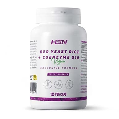 HSN Levadura de Arroz Rojo (5% Monacolinas) + Coenzima Q10 | 120 Cápsulas Vegetales | Contenido asegurado Monacolina K | Libre de citrinina y otras micotoxinas | No-GMO, Vegano, Sin Gluten