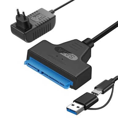 cable sata Adaptador sata a usb 3.0 Adaptador ssd usb Compatible con discos duros externos e internos Adaptador SSD/HDD de 2,5 3,5 pulgadas Compatible con los sistemas operativos Windows, Mac y Linux