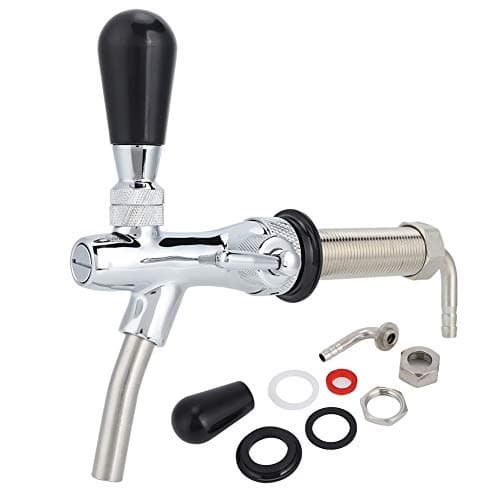 DEWIN Grifo de Cerveza, Grifo de Cerveza Ajustable G5/8in Rosca Vástago Largo Grifo de Cerveza de Barril Ajustable Dispensador Herramientas de Vino Accesorios de Elaboración de Cerveza