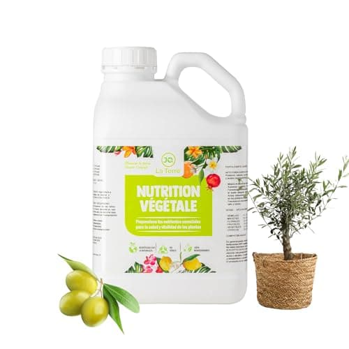 JQ LA TERRE ® ABONO OLIVO DE 5 LITROS con nutrientes esenciales abono foliar para olivos fertilizante ecológico para olivos Crecimiento y mejora de la fructificación, cantidad y calidad de la Oliva