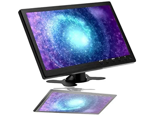 CAMECHO 10,1" Monitor portatile HD 1024 * 600 Display Monitor CCTV Altoparlante integrato con connettore HDMI-VGA-AV-BNC Compatibile con PC, DVD, TV, telecamera di sorveglianza Telecamera posteriore