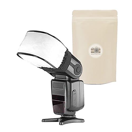 Flexible Flexible Flash Flash Diffuser Compatible con Todas Las Marcas Photo Nikon Canon Yongnuo Sony Pentax Olympus Vivitar Godox, etc - Marca Francesa Adaptativa