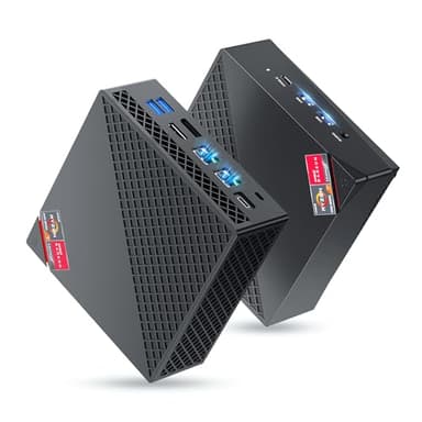 NiPoGi AM06Pro Mini PC WIN-11 Pro, АMD Ryzen 7 5700U(hasta 4,3 GHz),32GB (2 * 16GB) DDR4 512GB M.2 SSD Mini Ordenador WiFi 6/BT 5,Dual LAN,HDMI +DP+Type-C 4K@60Hz Triplo Display,Micro PC para Oficina