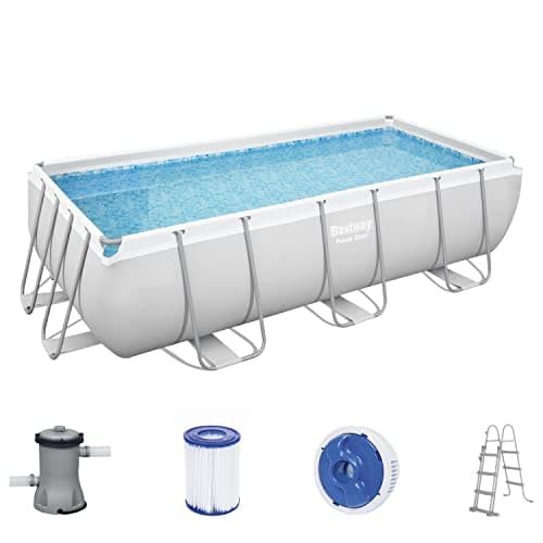 Bestway Power Steel™ - Juego de Piscina Rectangular de 4,04 m x 2,01 m x 1,00 m