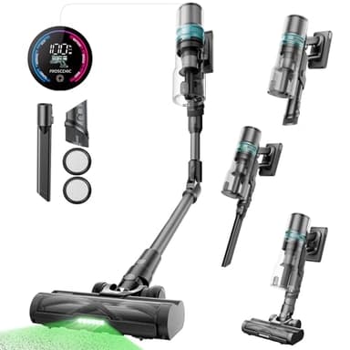 Proscenic P16 Aspiradora sin Cable Potente 45Kpa 550W Aspirador Escoba Vertical con Tubo Flexible, Antienredo 55 Mins para Alfombra Pelos de Mascota