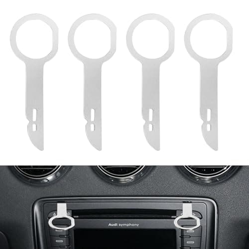flintronic Herramientas Extraccion Radio Coche, Herramienta de Extracción de Radio de Coche, Herramientas para Quitar la Radio de Coche, Compatible con la Mayoría de Las Radios de Coche, 4 Unidades